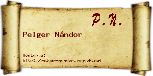Pelger Nándor névjegykártya